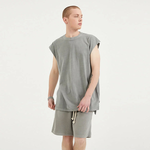 Conjunto de Camiseta y Pantalones Cortos Casuales para Hombre, Estilo Vintage Lavado, Ropa de Calle de Dos Piezas, 100% Algodón de Secado Rápido - Product Image 6