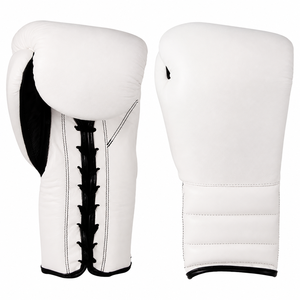 Gants de boxe Bright Way International en cuir noir et rouge, fermeture à lacets, sangle de poignet réglable, imperméables, unisexes, arts martiaux - Product Image 2