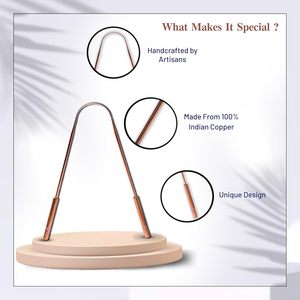 Smooth Edge Copper Tongue Scraper Lightweight and Comfortable for Easy Oral Cleaning from Indian Manufacturer and Supplier - Product Image 2