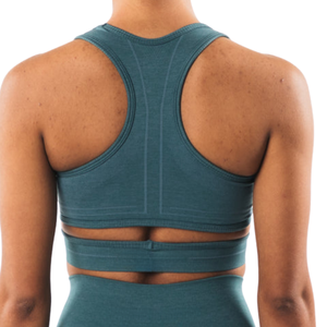 บราออกกำลังกายแบบ Racerback สีฟ้าสำหรับผู้หญิง ระบายอากาศได้ดี เหมาะสำหรับยิม วิ่ง โยคะ ฟิตเนส เทรนนิ่ง และชุดออกกำลังกาย - Product Image 5