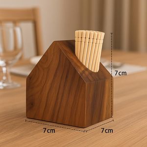 Porta Palillos de Madera Hecho a Mano con Forma de Casa, Organizador Decorativo de Palillos de Madera, Contenedor de Almacenamiento de Mesa para el Hogar - Product Image 3