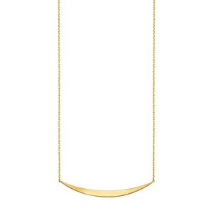 Collana con Ciondolo in Oro Giallo 14k con Barra Curva Lucida - Product Image 1