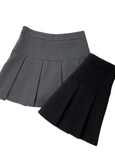 Falda plisada gris Vintage de algodón para mujer, minifaldas Kawaii de cintura alta, uniforme escolar de moda coreana, ropa de calle Harajuku para primavera - Product Image 6