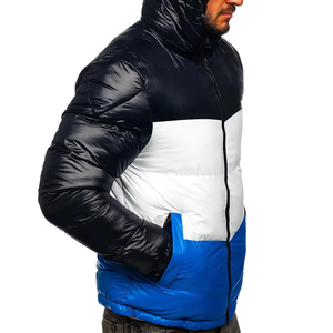 Wholesale Custom Men's Winter Puffer Jacket <b>Top</b> Selling High Street Style Logo Design Hooded Zipper Closure Solid 100% Nylon - Product Image 3