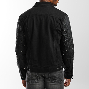 High-Quality Custom-Made Men's Denim <b>Rhinestone</b> <b>Jacket</b> with New Fashion Design Front Logo for Winter at Wholesale Price Haus Ind - Product Image 3