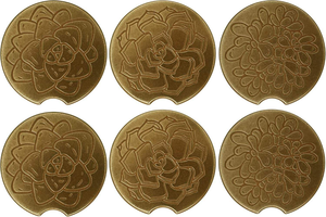 Ensemble de sous-verres pour porte-gobelets Sous-verres ronds gravés de fleurs pour le café, le thé, la maison, la salle à manger, le bureau Décoration Sous-verres réutilisables pour boissons - Product Image 4