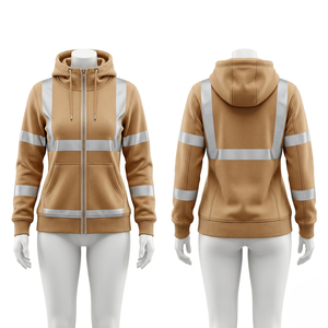 Sudadera con Capucha para Hombre y Mujer, 320 GSM, Algodón y Poliéster, Forro Polar, Panel Reflectante Morado en el Pecho y las Mangas, Logotipo Personalizado con Bordado e Impresión - Product Image 5