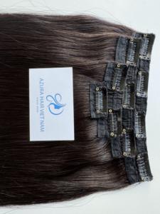 100% Extensión de cabello humano Virgen Clip Ins Clip sin costuras Extensiones de cabello Venta al por mayor Clip en extensiones de cabello precio en fábrica Azura - Product Image 4