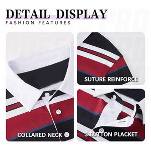 Polo de rugby vintage personnalisé haut de gamme pour homme, rayé, à manches longues, style polo de sport, vêtements de sport pour homme - Product Image 3