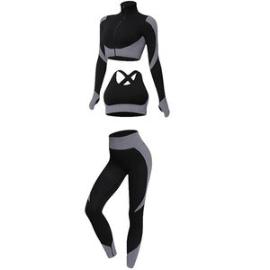 2026 Custom Front Mid Waist Yoga Leggings Sports Bra Set Solid Plus Size Compression Gym <b>Tight</b> Pants Waterproof Washed Bamboo - Product Image 2