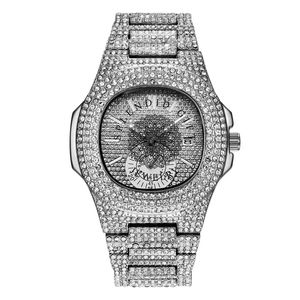 Splendide montre analogique à quartz pour homme, en argent incrusté de diamants et de moissanite, boîtier de 40 mm, fermoir pliant, saphir, cadeau de luxe - Product Image 3