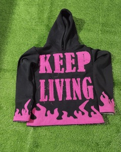 Conjuntos de Sudadera con Capucha y Pantalones de Chándal de Algodón Pesado, Lavado y Desteñido, de Doble Cintura, con Apliques Bordados Personalizados para Hombre - Product Image 6