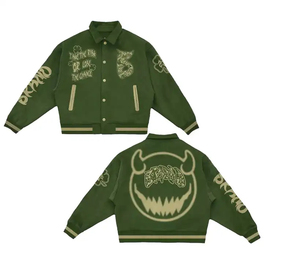 Chaqueta de Béisbol Varsity para Hombre, Hecha a Mano, de Alta Calidad, Colores Personalizados, con Parches Bordados, Logotipo Frontal, Transpirable, para Invierno - Product Image 3