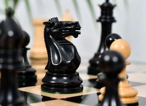 Juego de ajedrez antiguo Steinitz Staunton de 1865-70 en ébano, Rey de 3.75 pulgadas con reyes estampados y tablero de madera de ébano al mejor precio - Product Image 4