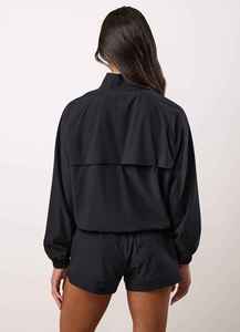 Ensemble de sport 2 pièces pour femme, haut zippé à manches longues, short taille haute, couleur unie, tricoté, respirant, Spandex/Nylon, été, sportif - Product Image 4
