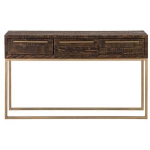Modern Space Saving Foldable Iron <b>Console</b> <b>Table</b> with Premium Rock Slab Top for Entryway Hall and Balcony - Product Image 5