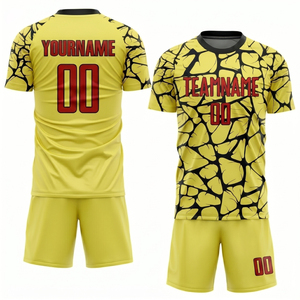 Uniforme de football respirant 100% polyester, manches courtes, vêtements de sport, uniforme de football personnalisable, imprimé, uniforme de football unisexe pour adultes - Product Image 6