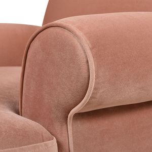 Poltrona Alana Lawson da 38 pollici con braccioli e rotelle in metallo, velluto color pesca arancione per soggiorno - Product Image 5