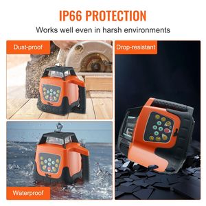 Livella Laser a Croce Verde Autolivellante 360 Gradi 600m, Rotazione a 5 Velocità e 4 Angoli di Scansione, IP66 - Livelle Laser Rotanti - Product Image 3