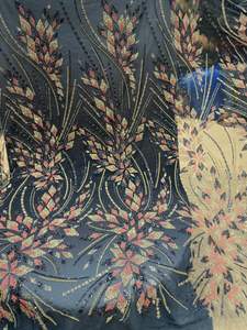 Tissu en filet de perles de créateur pour vêtements de mariée, sari, lehenga, robe, tissu brodé en maille transparente pour fêtes et loisirs créatifs - Product Image 2