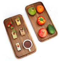 Plateaux Rectangulaires en Bois pour Fête, Plateau de Service d'Amuse-gueules et de Fruits, Grande Planche à Fromage en Bois d'Acacia, Sûre pour les Aliments, Assiettes à Gâteaux et Collations