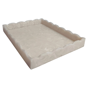 Plateau de service de luxe en résine écologique polie, résistant au lave-vaisselle, pour snacks, boissons, bijoux, idéal pour les fêtes – Style américain – Offre spéciale - Product Image 2