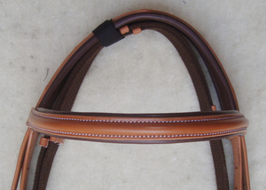 Bridon de cheval en cuir anatomique de qualité supérieure avec rênes rembourrées pour dressage anglais, chasse et saut d'obstacles |   Équipement d'équitation - Product Image 3