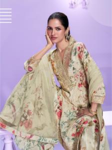 Traje Chinon Plazzo Listo para Usar para Mujer con Bordado Digital - Estilo Étnico para Bodas y Diwali - Product Image 4