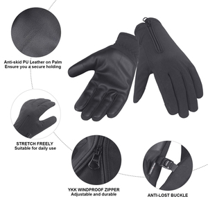 Gants d'hiver en polaire pour l'extérieur, imperméables, coupe-vent, antidérapants, compatibles écran tactile, pour cyclisme et ski, chauds, en nylon, pour adultes - Product Image 5