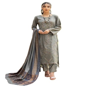 Super vendedor completo-paquistaní Salwar Kameez Pakistán e indio Jacquard 3 piezas trajes de mujer con bordado por Dr. Haris - Product Image 1