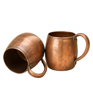 Hot Selling Pure Copper Moscow Mule Mug Set Hand-Hammered Solid Copper Cup with Brass Handle for Cocktails Beer - Product Image 6