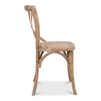Fauteuil de salle à manger ergonomique en teck massif, élégant et rembourré, avec dossier croisé, idéal pour appartement moderne, événements écologiques et mariages