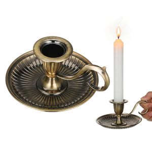 Porte-bougie conique rétro, bougeoir vintage en métal, centre de table décoratif, support de bougie rustique, décoration intérieure et mariage - Product Image 2
