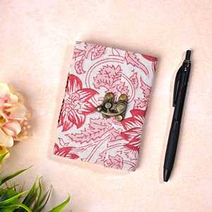 Handmade Recycled Paper <b>Floral</b> Diary/<b>Notebook</b> Beautiful 4x3 Inch with Lock - Product Image 1
