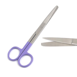<b>Safety</b> Point Dental Surgical Straight Operating <b>Scissors</b> Medical steel bandage Dressing <b>Scissor</b> Sharp/Blunt - Product Image 1