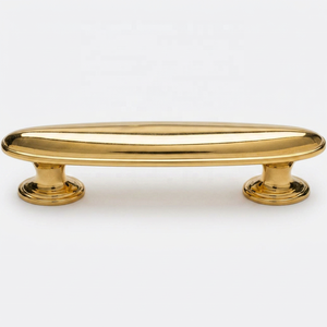 Trending Solid Brass Cabinet Pull <b>Handle</b> Classic Design Shiny Brass Polished High Quality Metal Durable Kitchen Bedroom Wardrobe - Product Image 1