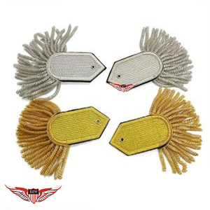 KEW Epaulettes y Pliegues de Hombro Ceremoniales Bordados a Mano, Ecológicos, con Flecos de Hilo Dorado y Pedrería Napoleónica, Personalizados - Product Image 1