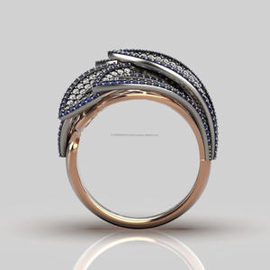 Bague Hip Hop de luxe en moissanite taille ronde pour femme, sertie micro-pavé, alliance de mariage en forme de dôme, faite à la main, cadeau d'anniversaire et de fiançailles - Product Image 4