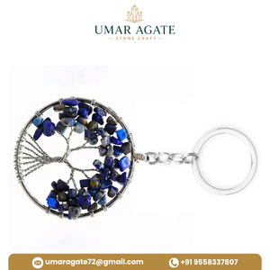Llavero de Lapislázuli Natural con Árbol de la Vida, Colgante de Cristal, Amuleto para Bolsa, Regalo Espiritual - Product Image 2