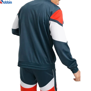 Conjunto Deportivo Personalizado con Chaqueta Cortavientos para Hombre, Conjunto Corto con Bloques de Color, Tejido Informal de Poliéster y Algodón Transpirable para Verano - Product Image 4
