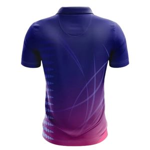 Maillot de cricket violet et bleu pour homme, col polo, chemise de sport légère, uniforme d'équipe respirant, tenue d'entraînement et de compétition - Product Image 2