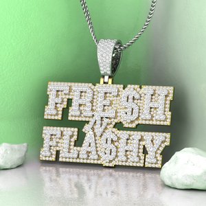 Colgante de Letra con Diseño Hip Hop de Alta Calidad, Chapado en Plata 925, con Microincrustaciones de Moissanita, Estilo Hip Hop, Joyería Unisex - Product Image 3