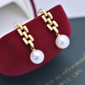 Zhuji Danshui 9-10mm S925 <b>Silver</b> <b>Earrings</b> Strong Light Purple <b>Pearl</b> with Simple Design Women's Fine Flaws Accessories - Product Image 2