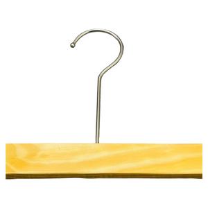 Cintres en bois de pin durables et écologiques, crochets en acier inoxydable, finition laquée, design plat multifonctionnel, pour armoire simple - Product Image 5
