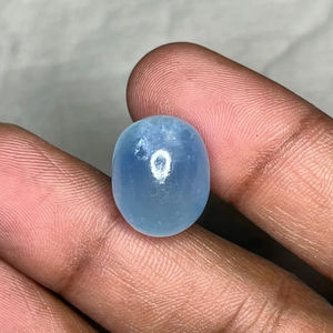 Piedra Preciosa de Aguamarina Natural Estabilizada, 13x17mm, Rellena de Fragmentos, Opalescente, para Joyería - Product Image 1