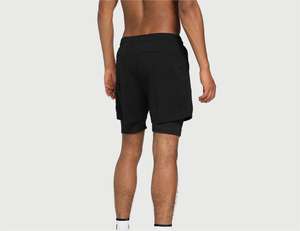 Men's Plus Size Double <b>Layer</b> Mesh Knitted Drawstring Casual Training Shorts Quick Dry Summer Fitness Gym Workout <b>Mid</b> Hot Canvas - Product Image 3