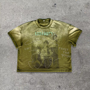 Camiseta Unisex Lavada de Algodón Pesado 305GSM para Verano 2026 con Estampado Personalizado, Estilo Urbano a la Moda - Product Image 1