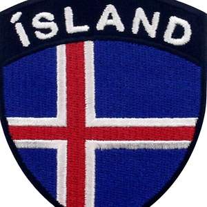 Patch brodé drapeau d'Islande, emblème national islandais, à coudre ou à thermocoller - Product Image 2