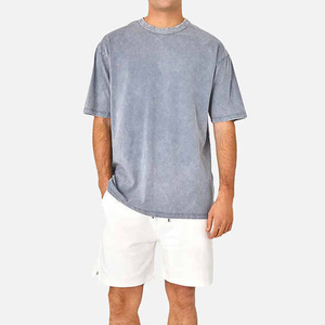 Custom logo Oversized 100% Cotton Acid Wash T-Shirts for Men Street Wear Hip Hop Style Vintage Quick Dry Crew Acid Wash T Shirts - Product Image 4