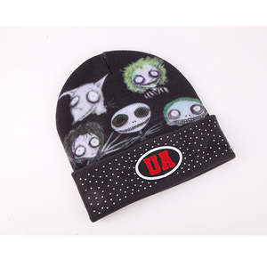 Bonnets d'hiver en acrylique personnalisés avec logo imprimé et revers, bonnets de pêcheur en tricot avec strass et logo, bonnets unisexes - Product Image 2